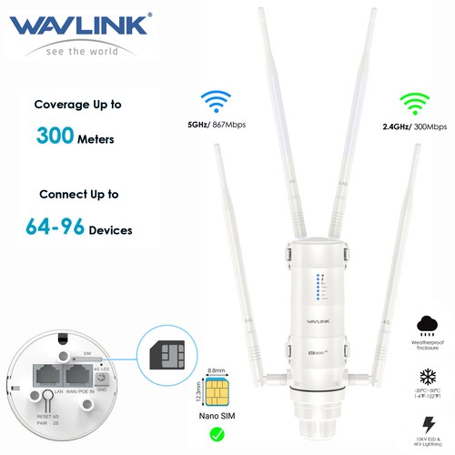 Wavlink outdoor lte router - 4g,
